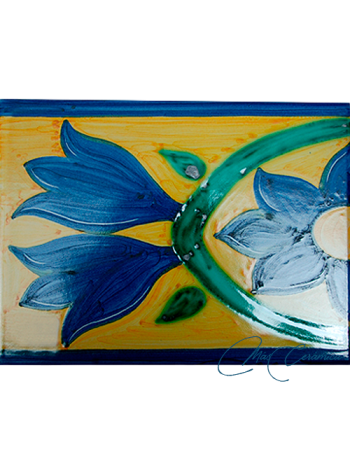 Azulejo Artesanal "Fuente 2" – Cerámica pintada a mano | MásCerámica