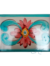 Azulejo Artesanal “Capuchina Carmín” – Cerámica pintada a mano | MásCerámica