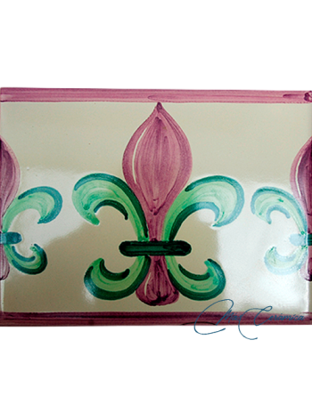 Azulejo Artesanal "Flor de Lis"