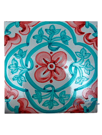 Azulejo Artesanal "Romana" Carmín