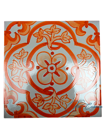 Azulejo Artesanal "Romana" Naranja