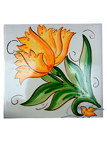 Azulejo Artesanal "Clavel"
