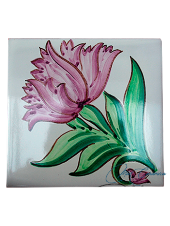 Azulejo Artesanal "Clavel" Lila