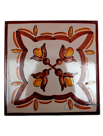 Azulejo Artesanal "Almería" Marrón