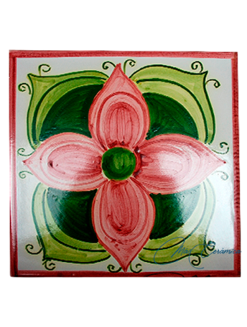 Azulejo Artesanal "Leonardo" Carmín