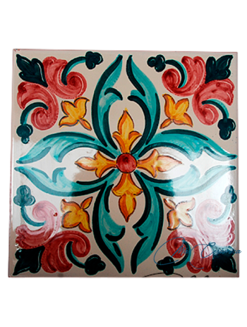 Azulejo Artesanal "Primaveral" Verde