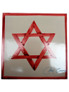 Azulejo Artesanal "Estrella" Carmín