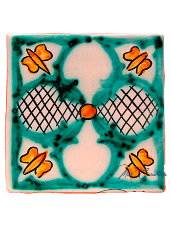 Azulejo Rústico "Mariposa"