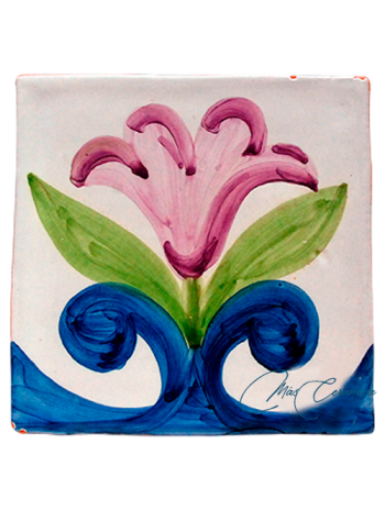 Azulejo Rústico "Tulipán"