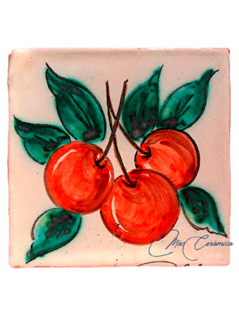 Azulejo Rústico "Cerezas"