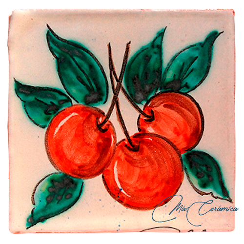 Azulejo Rústico "Cerezas" Azulejo Rústico "Cerezas"