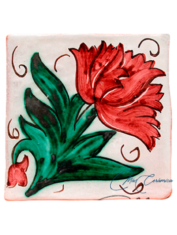 Azulejo Rústico "Clavel"