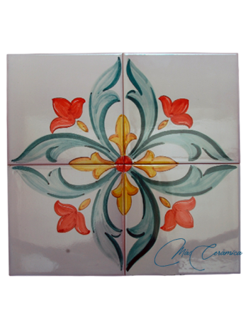 Zócalo de Cerámica Artesanal "Adelfa"