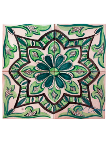 Zócalo de Cerámica Artesanal "Digital Verde"