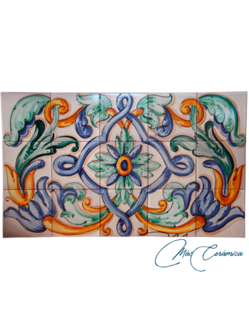Zócalo de Cerámica Artesanal "Renacimiento Azul"