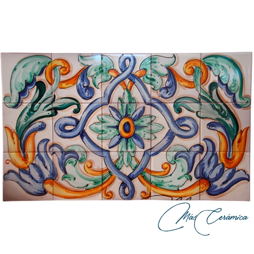 Zócalo de Cerámica Artesanal "Renacimiento Azul" Zócalo de Cerámica Artesanal "Renacimiento Azul"