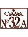 Número de Cerámica 32 | Dígito Artesanal para Puertas y Fachadas