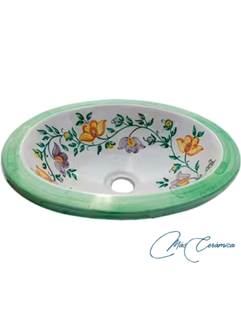 Lavabo de Cerámica Floral