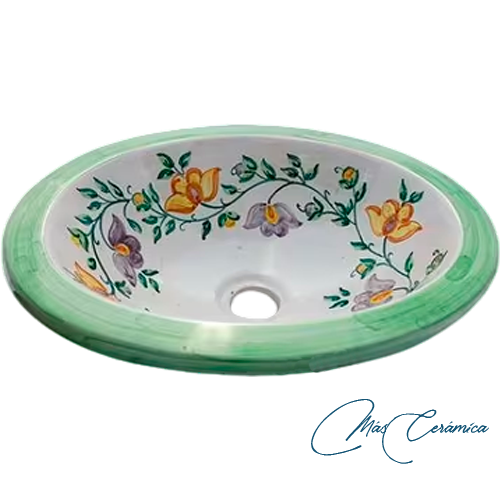 Lavabo de Cerámica Floral Lavabo de Cerámica Floral