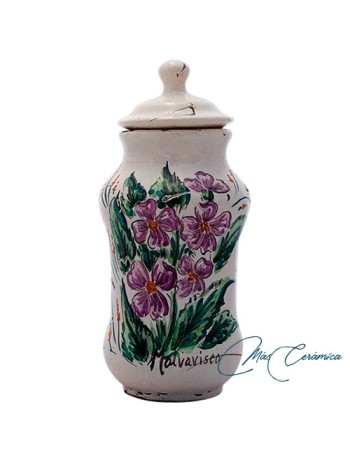Albarelo Pequeño de Cerámica Floral Loto