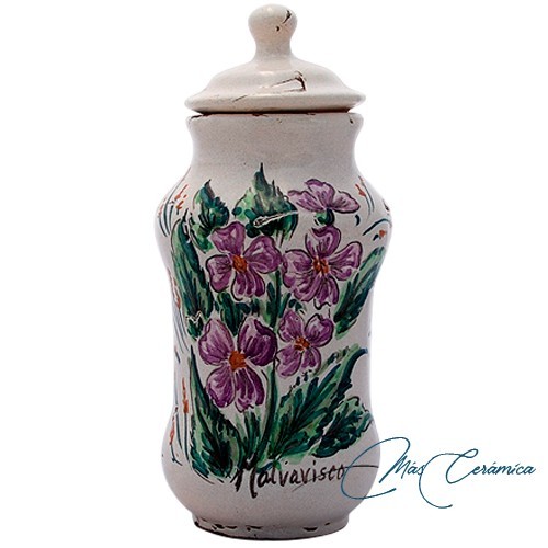 Albarelo Pequeño de Cerámica Floral Loto Albarelo Pequeño de Cerámica Floral Loto