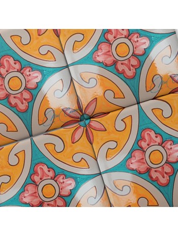 Azulejo Artesanal "Diamantina" Naranja