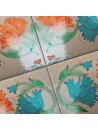 Azulejo Artesanal Flor Antigua Carmín – Cerámica pintada a mano | MásCerámica