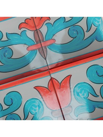 Azulejo Artesanal Velázquez Turquesa – Cerámica pintada a mano | MásCerámica