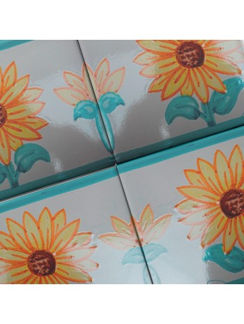 Azulejo Artesanal "Girasol" – Cerámica pintada a mano | MásCerámica