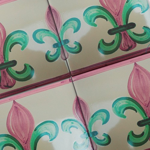Azulejo Artesanal "Flor de Lis"