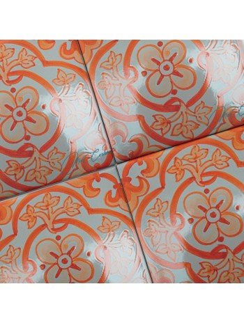 Azulejo Artesanal "Romana" Naranja
