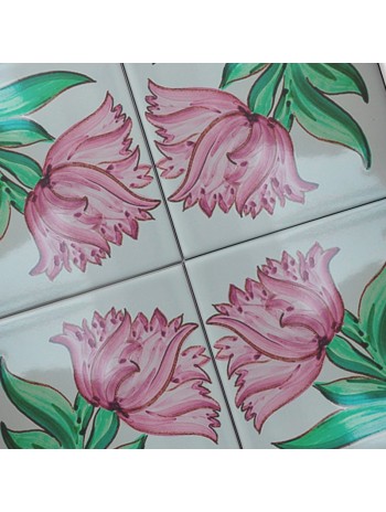 Azulejo Artesanal "Clavel" Lila