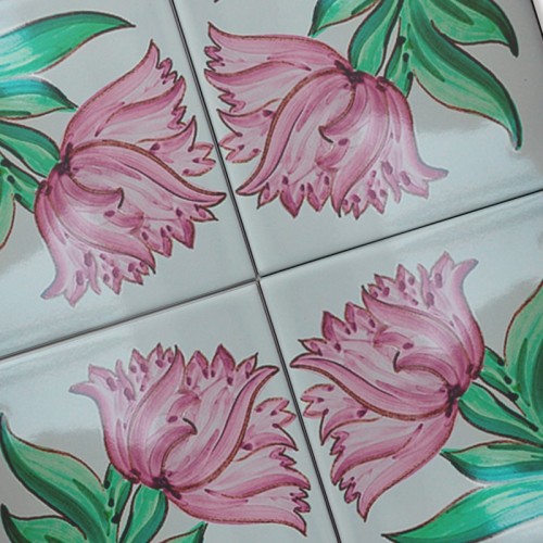 Azulejo Artesanal "Clavel" Lila