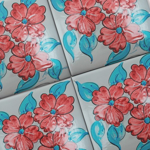 Azulejo Artesanal "Fleurs"