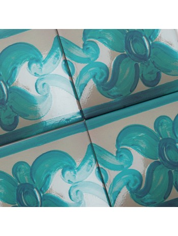 Azulejo Artesanal "Mallorca" Verde Agua