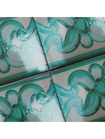 Azulejo Artesanal "Mallorca" Verde Cobre