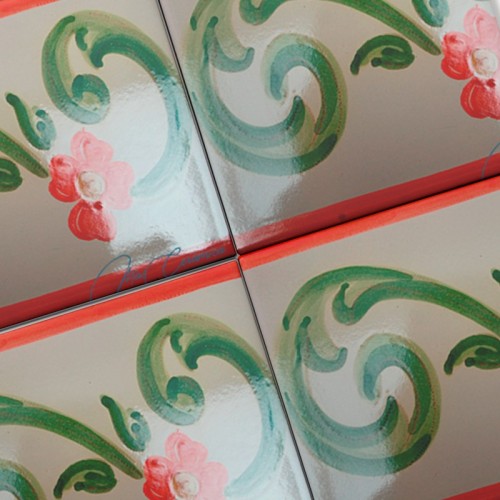 Azulejo Artesanal "Rosácea"