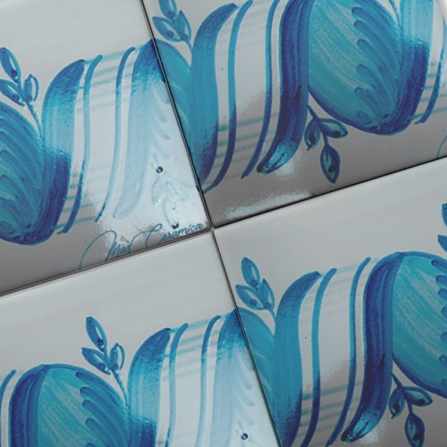 Azulejo Artesanal "Lazada" Azul