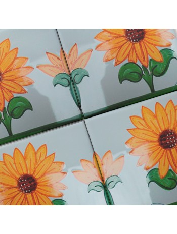 Azulejo Artesanal "Girasoles"