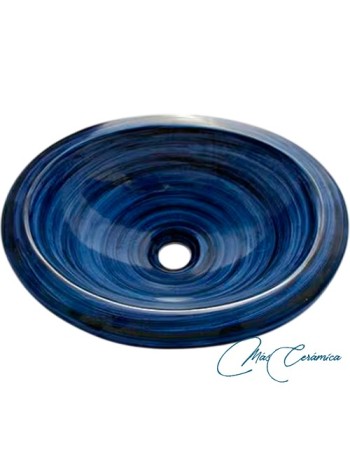 Lavabo Redondo de Cerámica Pincelado | Elegancia Artesanal – MasCeramica