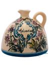 Alcuza Plana de Cerámica Floral Malvavisco