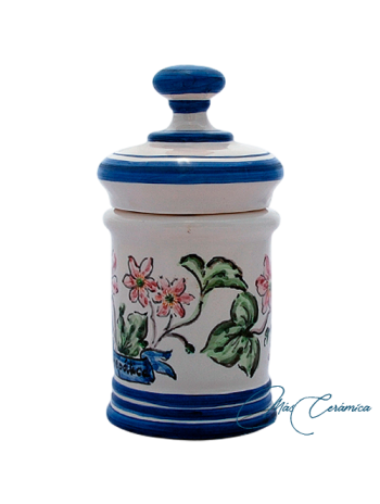 Tarro de Farmacia de Cerámica Floral Jarón