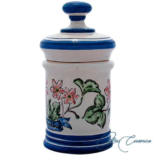 Tarro de Farmacia de Cerámica Floral Jarón Tarro de Farmacia de Cerámica Floral Jarón