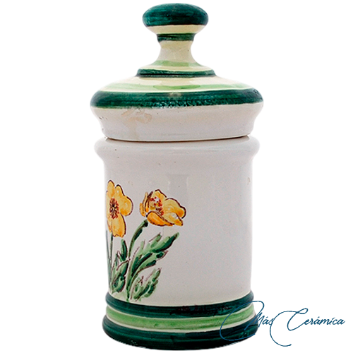 Tarro de Farmacia de Cerámica Floral Tarro de Farmacia de Cerámica Floral