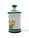 Tarro de Farmacia de Cerámica Floral