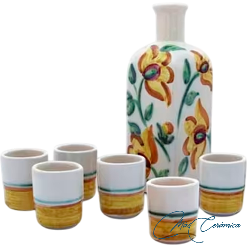 Juego de Chupitos de Cerámica Floral Juego de Chupitos de Cerámica Floral