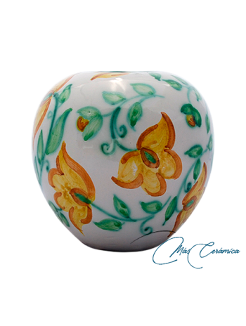 Florero Redondo de Cerámica Floral Ariel