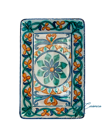 Bandeja Rectangular de Cerámica Árabe Usama