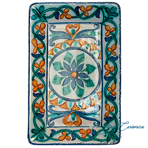 Bandeja Rectangular de Cerámica Árabe Usama Bandeja Rectangular de Cerámica Árabe Usama