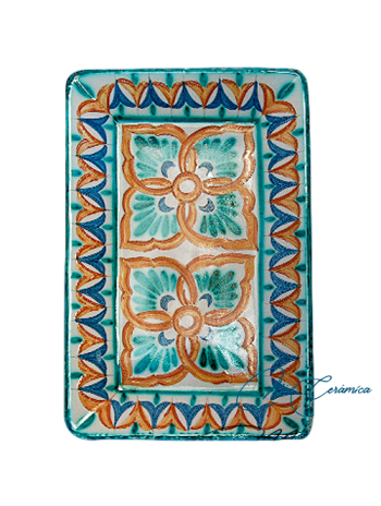 Bandeja Rectangular de Cerámica Árabe Zanian